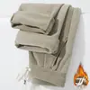 Calça de Fleece Espessa com Forro de Fleece, Lado Duplo, Masculina, Outono e Inverno, Casual, Solta, Reta, Esportiva, Calça de Moletom