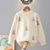 Suéter Grueso de Invierno para Niñas 2025 Nuevo Top Tejido Elegante de Otoño e Invierno para Niños