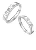 Anel de casal um par de anéis masculinos e femininos simples moda temperamento coreano anel de zircônia coroa anel de diamante de simulação aberto para casamento