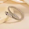 Pulsera Retro de Moda Exagerada Única de Nuevo Estilo Transfronteriza Europea y Americana con Forma de Serpiente Retorcida Incrustada de Pedrería Joyería para Mujeres Venta al por Mayor