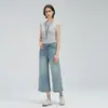 Jeans casuales de pierna ancha para mujer, estilo francés, de Lyocell, amigables con la piel, sedosos, suaves y transpirables, nuevo producto de verano 2026, largo 8/10