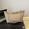 Bolso pequeño con cadena y bordado rómbico para mujer, bandolera de un solo hombro, de gran capacidad, con cadena, combinable con todo, primavera 2024