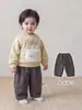 Traje de Otoño de Moda para Niños 2026, Conjunto de Dos Piezas para Bebé Niño con Sudadera con Bolsillo Estampado de Diamantes y Pantalones Cargo, Ropa para Niños