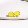 Zhen Tu 14mm Colorido Transparente Gelatina Redondo Resina Meio Redondo Patch Materiais para Brinco e Acessório de Cabelo DIY