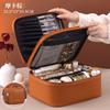 Bolsa de Cosméticos Multicapa con Compartimentos de Gran Capacidad para Productos Nuevos Transfronterizos, Bolsa de Almacenamiento de Cosméticos Portátil para Viajes, Estuche de Cosméticos Multifuncional