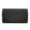Bolsa de Mão Feminina Transfronteiriça, Bolsa de Festa Estilo Europeu e Americano, Bolsa de Festa de Veludo com Padrão de Três V, Bolsa de Festa Feminina Versátil e Fashion