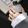 Anillo Chapado en Plata Femenino Celebridad de Internet Ins Femenino Trendy K-Style Moda Elegante Ajustable Versátil Pequeño Fresco Abierto Anillo para Dedo Índice