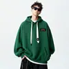 Nueva colección de otoño e invierno: sudadera con capucha para hombre, forrada de polar, corte holgado, moderna, casual y adecuada para usar en capas, perfecta como prenda exterior de invierno para adolescentes