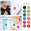 Adesivos coloridos autoadesivos com glitter, adesivos de lantejoulas, adesivos de recompensa, adesivos de vedação para embalagem de presentes, etiquetas adesivas