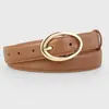 Cinto Feminino de Couro Genuíno Tendência Estilo Coreano Versátil Fino para Mulheres Elegante Cinto Preto para Calças em Estoque