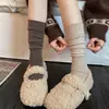 Calcetines de merlot hasta la pantorrilla calcetines de cachemira ajustados calcetines holgados de otoño e invierno para botas calcetines largos cálidos calcetines para botas cortas