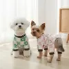 Ropa de casa de felpa para otoño e invierno, de cuatro patas, cálida y cómoda, con diseño de dibujos animados lindos, adecuada para perros pequeños y medianos, Ropa para mascotas