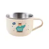 Caneca de Leite Desenho Animado 304 Multiuso Infantil Camada Dupla Anti-Queimadura Copo de Aprendizagem para Beber Copo de Bebida Aberta Doméstico com Alça