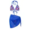 Biquíni Sexy Triângulo de Duas Peças Feminino com Estampa Aleatória e Borda Floral - Novo Lançamento Transfronteiriço Amazon Europeu e Americano 2026