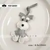 Colgante de Perro Schnauzer DIY Encanto para Bolso Hecho a Mano Llavero Colgante Decoración de Accesorio para Bolso de PU