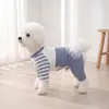 Moda para Perros Rayas Cuatro Patas Oso de Peluche Bichón Golden Retriever Dibujos Animados Lindos Ropa para Primavera y Verano Cómoda y Transpirable