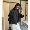 Top de manga larga estilo coreano ins para principios de otoño para mujeres petite, gabardina corta jacket holgada de nicho para mujeres 18022