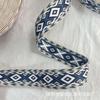 Nueva Cinta Jacquard de Rombos Grandes de 3.8CM Estilo Étnico Cinturón Jacquard de Doble Cara Patrón Geométrico Moda Correa para el Hombro Engrosada