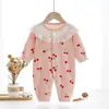 Enterizo para Bebé Niña Primavera y Otoño Algodón Puro Recién Nacido Ropa Sin Costuras Infantil Lindo Mono Súper Adorable Estilo Princesa Traje para Gatear