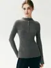 Outono 2026 Novo Estilo Coreano Simples Gola Alta Meia Manga Botão Frontal Slim Fit Feminino Manga Longa Cashmere Top Camisa Base