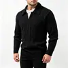 Suéter trançado masculino com gola V, espessado para outono e inverno, pulôver trançado retrô estilo europeu e americano