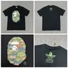 Camiseta unisex de manga corta de la marca de moda BAPE, co-branded, con diseño de camuflaje de cabeza de mono, corte holgado de alta gama