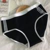 Ropa interior de algodón para mujer fresca dulce estilo deportivo algodón entrepierna japonesa cintura media estudiante niña calzones cómodos