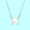 Collar de Perlas de Moda de Alta Gama de Venta Caliente Japonesa y Coreana para Mujer, Colgante Geométrico, Cadena Simple para Clavícula, Joyería de Plata de Ley 925