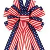 Fita de Tecido Americana Nova Cruzamento de Fronteira Decoração Festa Dia da Independência Americana Laço para Porta da Frente Decoração Pendurada