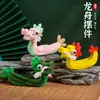 Festival del Bote del Dragón DIY Juguetes Pequeños Palo Giratorio Creativo Bote del Dragón Hecho a Mano para Niños Kit de Materiales DIY Juguetes de Jardín de Infancia