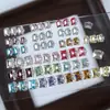 Arte de unhas com cubo de açúcar brilhante sem base, produto acabado, decorações coloridas retangulares de ângulo reto feitas à mão em cristal para unhas de bala de gelo