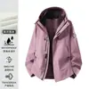 Chaqueta de Montañismo Unisex 3 en 1 Estilo Luo Tuo para Otoño e Invierno, Cortavientos, Impermeable, Desmontable de Dos Piezas, para Personas Menudas