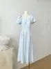 Vestido rosa claro a la moda estilo francés para mujer 2026, nuevo modelo de verano, elegante y casual, falda larga hecha de poliéster