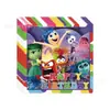 Set de Decoración de Platos de Papel para Fiesta de Cumpleaños de Dibujos Animados Infantiles con Temática 'Inside Out' Transfronterizo