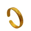 Pulsera de loto estilo chino con inscripciones auspiciosas, diseño abierto, retro y elegante, sensación de alta gama, pulsera abierta ancha de aleación de loto, venta al por mayor