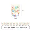 Novas Velas de Aniversário Infantis com Letras Tema Branco Decoração Atmosférica Suprimentos para Festivais Conjuntos de Festa Europeus e Americanos
