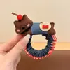 Faixa de Cabelo de Cachorrinho em Tecido Coreano para Crianças, Elástico Alto para Bebê, Corda de Cabelo com Bolinha, Faixa de Cabeça Versátil e Fofa para Meninas