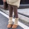 Leggings para Niñas Invierno Engrosados con Forro Polar Populares Corea del Sur Costura de Calcetines Ropa Exterior Engrosada Pantalones Largos Cálidos para Niños