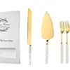 Mango de Cerámica Perlada Acero Inoxidable Set de Espátulas para Pastel Hornear Cuchillo para Queso Espátula para Pizza Vajilla Portuguesa