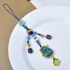 Nuevo Colgante de Gato de la Fortuna de Brocado Song Estilo Chino con Borlas Retro, Monedas de Cobre y Cuerda para Colgar de Jade para Hanfu, Bolsa o Decoración de Llaves