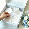 Papel de regalo de papel de pera a rayas azul bebé simple, forro de caja de avión, papel a prueba de humedad para ropa, papel de regalo para flores