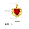 Lujo Accesible Europeo y Americano Chapado en Cobre Oro Real Retro Blanco y Negro Corazón de Melocotón Rojo Corona Colgante en Forma de Corazón para Dama Accesorios para Joyería DIY