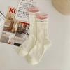 Primavera y Verano Nuevos Calcetines Collage Calcetines de Media Caña para Mujer Estilo Japonés Ins Calcetines de Pantorrilla de Moda Calcetines Apilados Estilo Academia