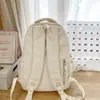 Mochila Escolar Fresca Estilo Soft Mochila Estilo Universitário Coreano Design Multicompartimento Mochila de Cor Sólida para Alunas do Ensino Fundamental