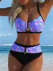 Bikini de dos piezas de verano 2027 Europeo y Americano para Mujer Impreso de Comercio Exterior Sexy Impreso Traje de Baño para Vacaciones en la Playa
