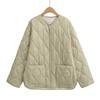 Chaqueta de Algodón Suelta con Cierre y Cuello Redondo 2024 Exportación Ropa de Mujer Venta al por Mayor Estilo Occidental Moda Clásica Chaqueta Versátil