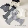 Calcetines para Niñas, Estilo Otoño e Invierno, Color Sólido, Encaje Lindo, Calcetines de Princesa Holgados Medianos y Grandes para Niñas, Venta al por Mayor