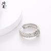 Anillo de cobre microincrustado de personalidad de moda estilo europeo y americano transfronterizo unisex versátil sentido de alto nivel no se decolora anillo de pareja