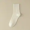 Calcetines de algodón de doble costura para hombre, calcetines nuevos de longitud media para otoño e invierno, calcetines de algodón para hombre, calcetines de algodón de negocios para hombre, venta al por mayor