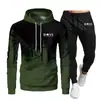 Nuevo Traje de Suéter Otoño e Invierno Traje Deportivo Fitness para Hombre Hombre 2024 Tinta Salpicada Casual Moda Sudadera con Capucha